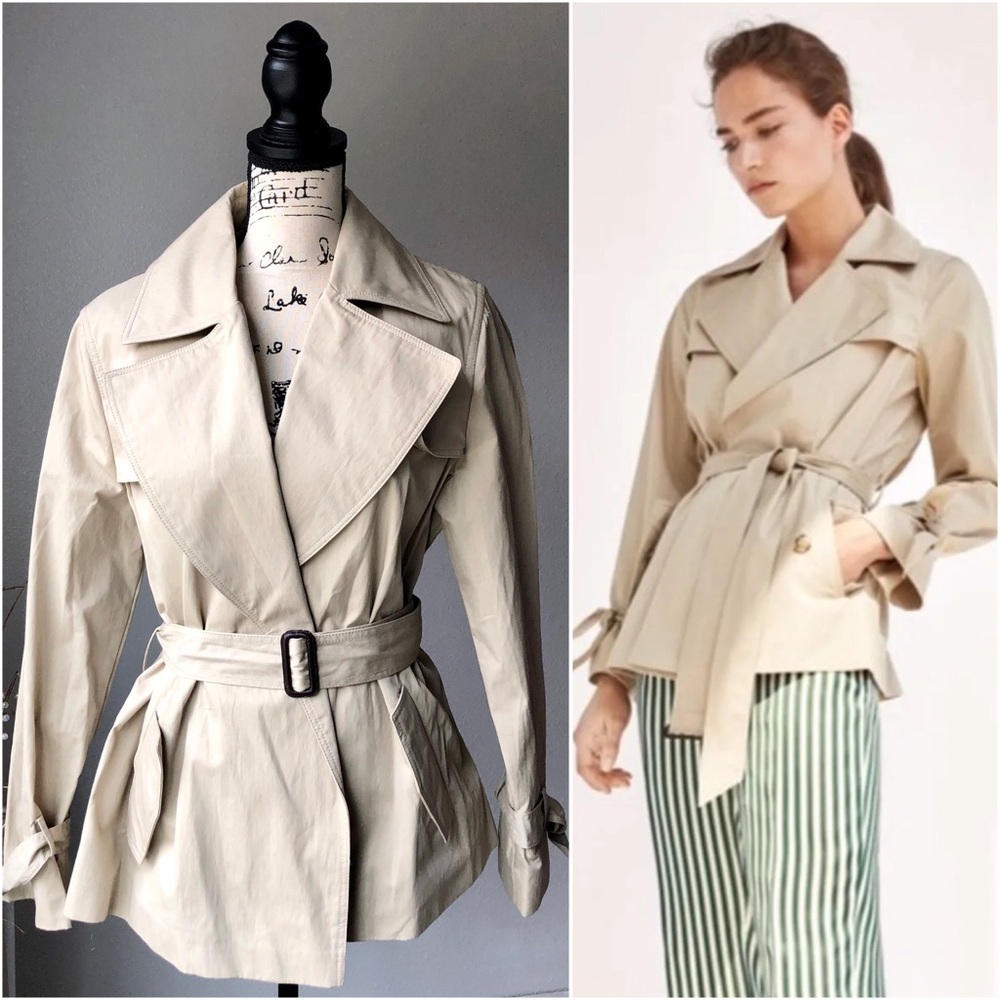 Massimo Dutti NWT Italian Beige Trench Coat Jacket